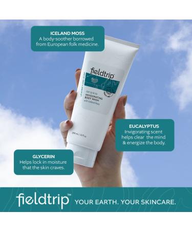 Fieldtrip Get Up & Go Body Wash - Vegan Cruelty-Free Clean - Invigorating Iceland Moss 10oz for Energizing Daily Cleanse - Buy Online on SooperMarket.com