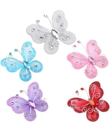 24pcs Purple Christmas Butterfly Ornaments - Glitter Mesh Wire Decor for Wedding Party, Clothing, Wall & Tree DIY Supplies - Buy Online on SooperMarket.com