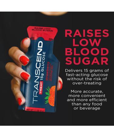 Transcend Strawberry Glucose Gel Packs - 15 Pack (1.1oz Each) | FSA/HSA Eligible, Blood Sugar Support for Diabetics | Fast-Acting 15g Dose | Made in USA - Buy Online on SooperMarket.com