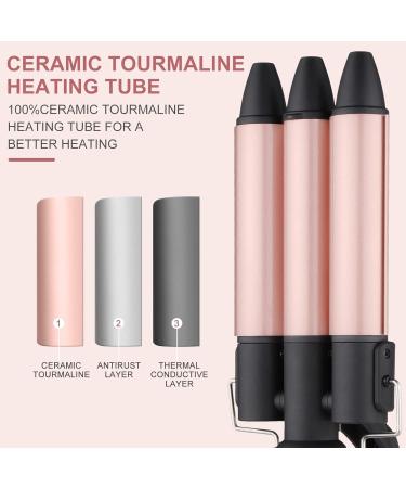 3 Barrel Curling Iron - Professional Hair Waver for Women Ceramic 1 Inch 25mm Triple Barrel Hair Curler Wand Crimper Fast Heating Anti-scalding Hair Styler Set(Black) - Buy Online on SooperMarket.com