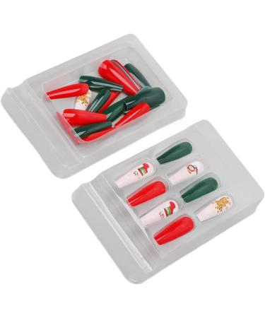 Christmas False Nails Thin Full Wrap Colourfast Pattern Fake Nails 30pcs for Christmas Holiday (0070 LJ04) - Buy Online on SooperMarket.com
