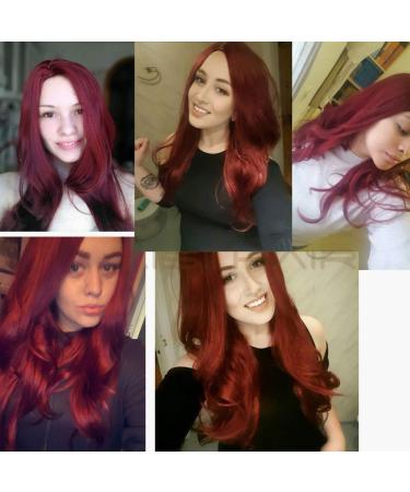 HBINGBING Synthetic Red Wigs - Long Wavy Cosplay Hair for Women | Glueless & High Density - Buy Online on SooperMarket.com