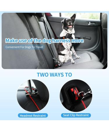 Mi Metty Dog Car Harness with Coated Wire Rope Safety Restraint - 32 inch Black+Black - Buy Online on SooperMarket.com