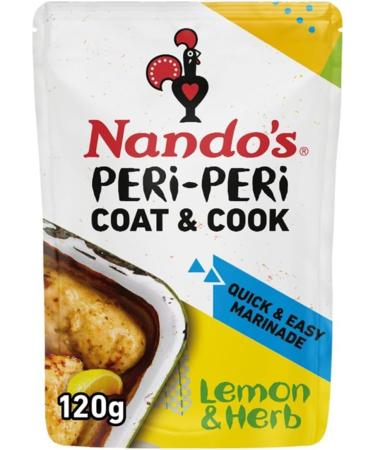 Hot Peri Peri Marinade 120g x3 with Lemon & Herb Peri Peri Marinade 120g x3 - Bundle Consisting of Nando's Coat 'n Cook Sauces x6 Pack - Buy Online on SooperMarket.com