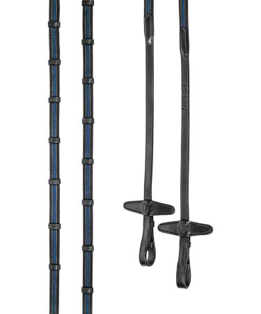 Sunride English Combined Bridle Hawaii with Reins - Soft Real Leather Adjustable & Anatomical - COB Black/Blue - International Shipping Available - Buy Online on SooperMarket.com