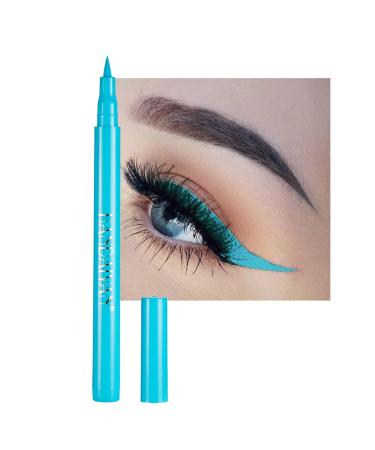 DekRion Liquid Eyeliner  Sky Blue Eyeliner Liquid  Long-lasting Colored Eyeliners  White Black Red Brown Green Purple Waterproof High-pigmented Colorful Eyeliners for Eye Makeup 1PC Sky Blue 05 SkyBlue