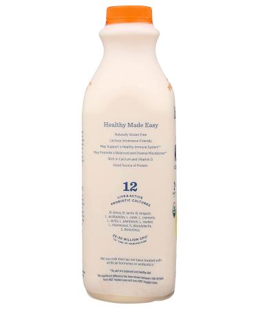 LIFEWAY Organic Peach Kefir 32oz - Probiotic-Rich Dairy Drink - Buy Online on SooperMarket.com