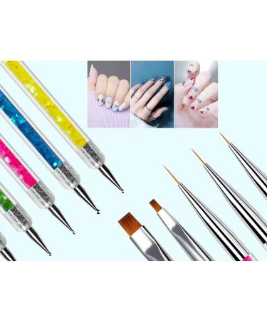 SINEN 5 Pcs Double Ended Nail Design Brushes - Nail Painting Brush Pen Set for Home DIY and Salon - Buy Online on SooperMarket.com