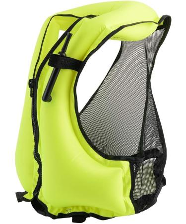 SOLY Inflatable Snorkel Vest Adult  Snorkel Life Vest Adjustable Snorkeling Gear for Adults Water Sports Safety Neon Green 51X61CM - Buy Online on SooperMarket.com