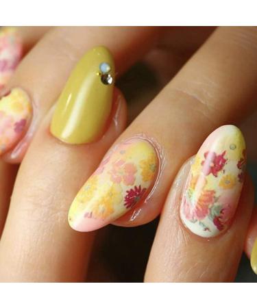 Flower Nail Foil 10 Sheet Vintage Floral Nail Transfers Decal Colorful Manicure Sticker for Wedding Party Holiday (Style F) - Buy Online on SooperMarket.com
