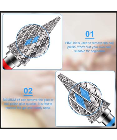 Diesisa 2 Pack Nail Drill Bits for Acrylic Nails - 3/32 Shank, Professional Electric Bits for Home Salon, Fine+Medium, Nib - Buy Online on SooperMarket.com