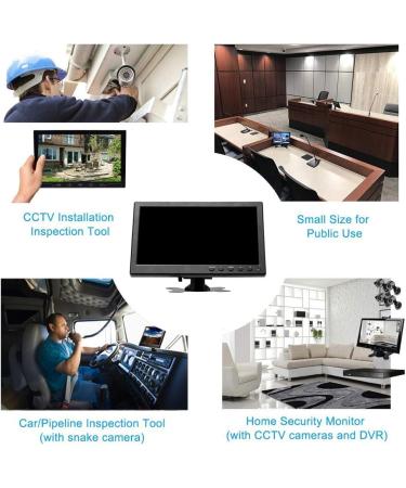 Hikity 10 Inch Portable HDMI Monitor with BNC, VGA, HDMI Inputs - Built-in Speakers for PC, CCTV, Security Camera - Remote Control - Ideal for Raspberry Pi & X-Box - Buy Online on SooperMarket.com
