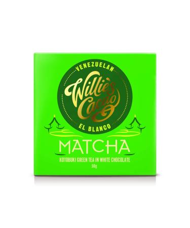 Willie's Cacao Matcha Kotobuki Green Tea in White Chocolate Bar 50 g