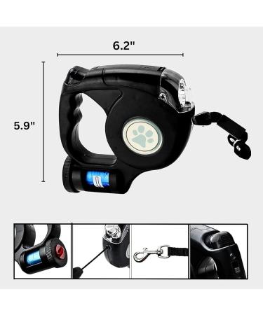 5m Dog Leash with LED Flashlight | 360 Tangle-Free Roller Leash for Dogs up to 25kg | Includes Bag Dispenser | International Shipping Available - Buy Online on SooperMarket.com