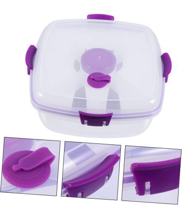OFFSCH Double Layer Salad Box Japanese Bento Clear Container Crisper Container Square Food Box re-usable As Shown 19.4X19.4CM - Buy Online on SooperMarket.com