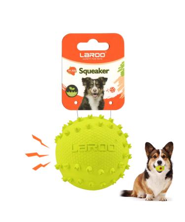 Laroo dog toys dogball squeaker durable natural rubber dog football squeaker throw dog balls cubes for small & large dogs (6.5cm green) 6.5cm green