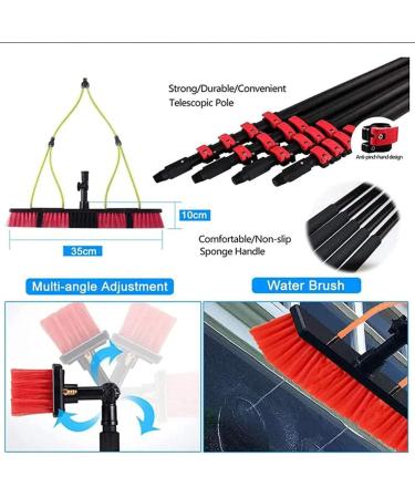 Window Cleaning Pole Water/Hose Fed Pole Window Cleaning Brush Equipment Extendable Cleaner Pole for Large Vehicles Trucks Roof/5.4M/18Ft 35cm Brush Head 9M/30FT - Buy Online on SooperMarket.com