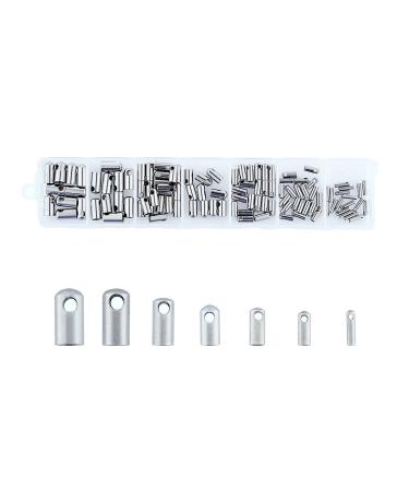 Pandahall 7 Size 110 Pcs/Box Stainless Steel Tube Leather Cord Ends Jewelry Making End Caps Terminators End Tip Bead Caps