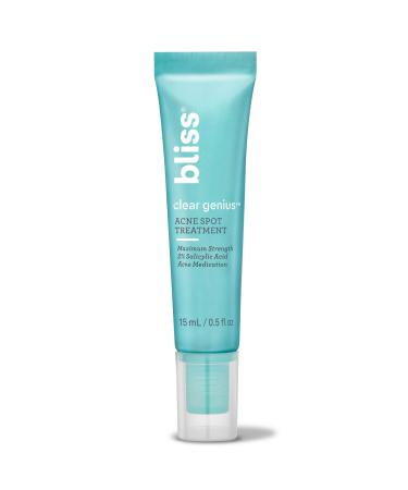 Bliss Clear Genius Acne Spot Treatment | Maximum Strength 2% Salicylic Acid Shrinks Blemishes | Clean | Cruelty-Free | Paraben Free | Vegan | 0.5 oz