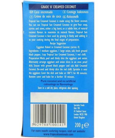 Tropical Sun Premium Creamed Coconut 200g Pack of 3 - Buy Online on SooperMarket.com