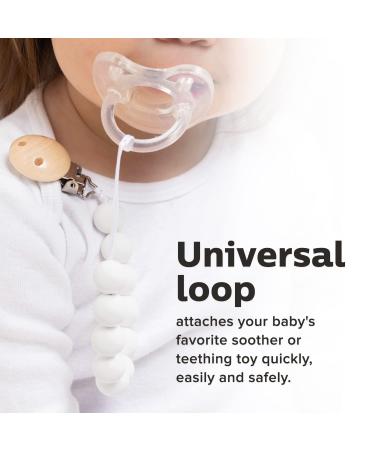 Premium Silicone Pacifier Clip - Safe Holder for Baby and Toddlers - Neutral White - Center Coast Collections - Buy Online on SooperMarket.com