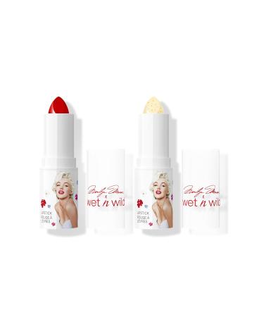 Buy Wet n Wild Marilyn Monroe Icon Lipstick & Balm Set | Moisturizing Red Lipstick & Glitter Balm | pH-Activated Formula International Shipping - Buy Online on SooperMarket.com