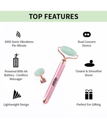 Nykaa Naturals Green Jade Vibrating Face Roller - Tone Muscles Reduce Eye Bags Prevent Acne & Dark Circles - 1 pc - Buy Online on SooperMarket.com