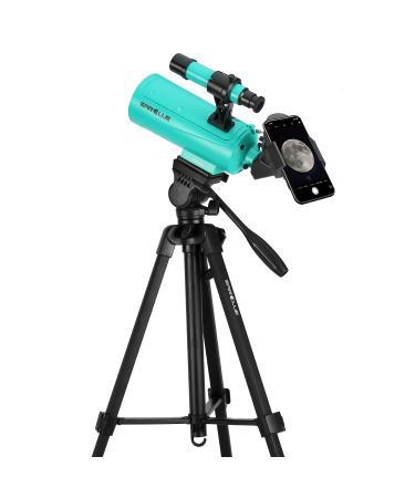 Sarblue Maksutov-Cassegrain Telescope, Mak60 Telescopes for Kids Adults 750x60mm, Compact Portable for Travel, Beginner Astronomy Telescope with Adjustable Tripod Finderscope and Phone Adapter SAR BLUE