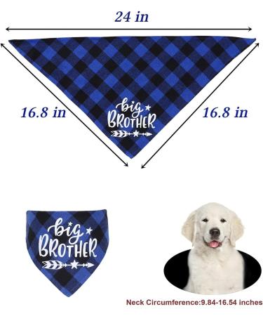 Plaid Dog Bandana Scarf Big Sister Brother Dog Bandana Buffalo Plaid Triangle Dog Scarf Reversible Plaid Triangle for Small Medium Dogs Pets (blue) - Buy Online on SooperMarket.com