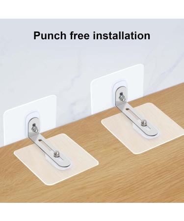 Kioiner 4 Pairs Furniture Wall Anchors Adhesive Adjustable Furniture Anchors for Securing Bookshelf Dresser Cupboard Cabinet Anti Tip Furniture Straps for Pet Baby Proofing Child Safety (Type A) - Buy Online on SooperMarket.com