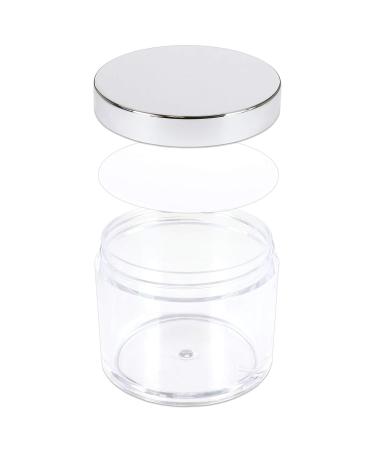 Buy Beauticom 4 oz Thick Wall Round Clear Acrylic Jars (6 Pack) - Leak Proof with Lids for Beauty & Cream - Silver Finish - Buy Online on SooperMarket.com