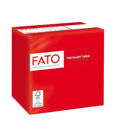 FATO-disposable paper ideal for aperitifs and cocktails pack with 100 napkins size 24x24 4-folded 2-layer color red 100% pure cellulose paper FSC certified