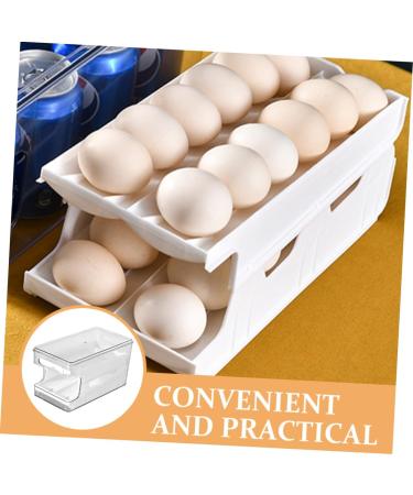 ORFOFE Box Egg Storage Box Eggs Plastic Bins with Tray Egg Tray for Refrigerator Egg Rack Double Layer - Buy Online on SooperMarket.com