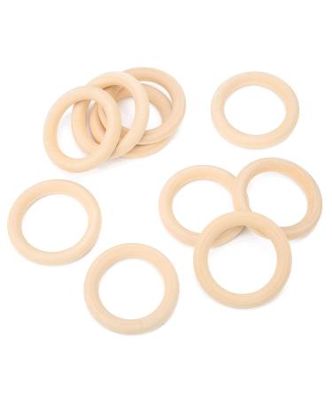 65mm Unfinished Wooden Rings - Natural Baby Teething Circles for Crafts 10 Pack - Buy Online on SooperMarket.com