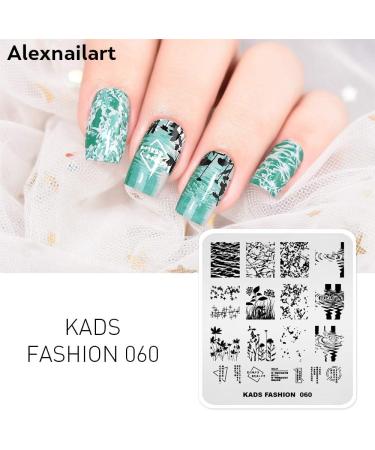 Alexnailart Nail Art Stamping Plates Image Template Wave Water ripple Plant Word Pattern Design Stamper Nail Art DIY Print Manicure Nail Art Stencil Tools FA060 - Buy Online on SooperMarket.com