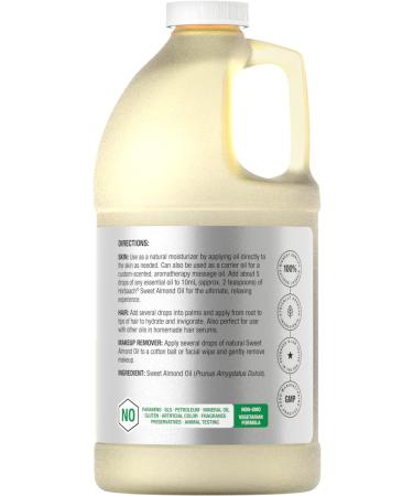 Sweet Almond Oil 64 fl oz - Moisturizing Hair & Skin Oil - Bulk Size Carrier Oil | Vegan & Non-GMO | Horbaach - Buy Online on SooperMarket.com