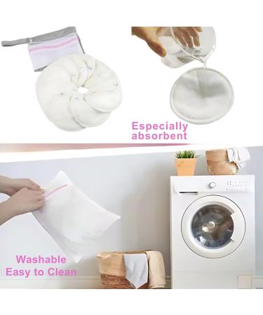 Organic Bamboo Nursing Pads | 10 Washable Ultra-Soft Leak-Proof Breastfeeding Pads | Comfortable & Breathable | Includes Wash Bag - Off White - Buy Online on SooperMarket.com
