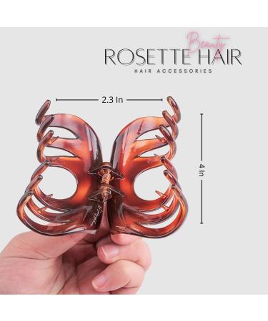 Large Chic Styling Hair Claw Clip - Organic Glass Hair Clamp for Women and Girls - Hair Barrette for Thick Hair Amber - Buy Online on SooperMarket.com
