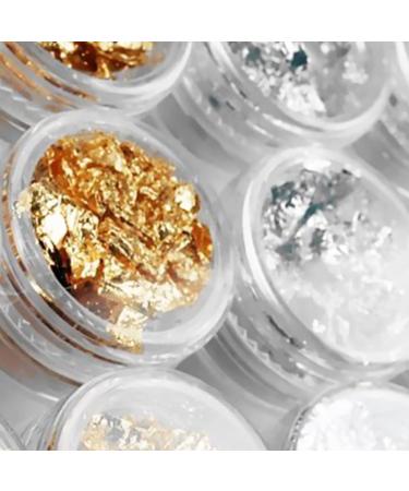 Gel Nail Polish Set 12 Pot/Set Nail Art Accessories Gold Silver Paillette Foil Chip Sparkling Flake DIY Glitter Decal Acrylic UV Gel Decoration - Buy Online on SooperMarket.com