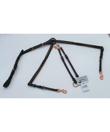 Breastplate Deister Brown Rose Gold Pink Dark Brown Leather Soft Rhinestone Glitter Auxiliary Reins Tysons (Thoroughbred)
