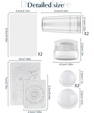 EBANKU Clear Nail Stamper Set with Scrapers - 3 Silicone Jelly Stampers, 3 Replaceable Heads - Manicure Tools - Buy Online on SooperMarket.com