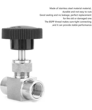 Water/Gas/Oil Flowing Regulation Stainless Steel BSPP Female Thread Straight Needle Valve for Water Gas Oil Transmission(Black Handle 1/4in) - Buy Online on SooperMarket.com
