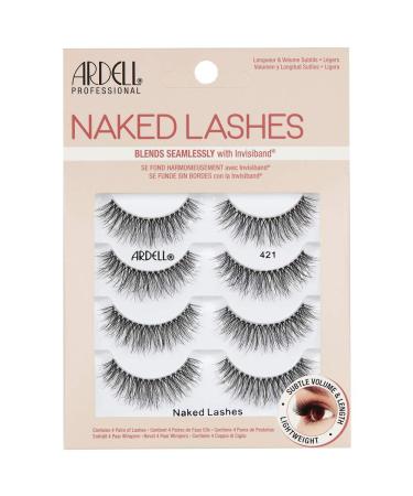 Ardell Strip Lashes Naked Lashes #421, 4 Pairs x 1-Pack 4 Pair (Pack of 1) Naked Lashes 421