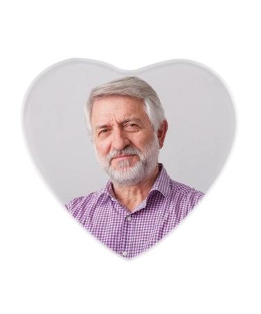 Custom Memorial Ceramic Photo Tile for Grave Headstone Personalized Portrait Plaque Tombstone Indoor Picture Monument Portrait Ornament Color Oval/Heart-Shaped Memorial Photo Tile