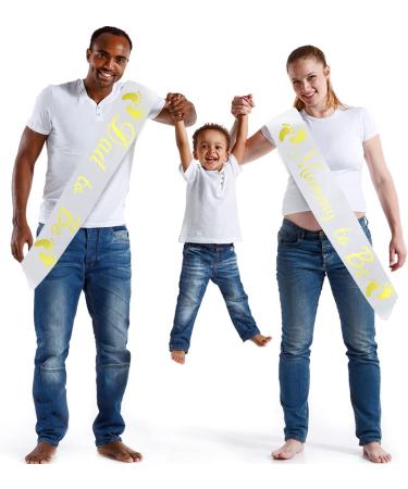 Mom to Be Sash Mommy To Be Satin Sash and Daddy To Be Satin Sash Shiny Baby Shower Sashes White Mummy To Be Sashes for Party Decoration 2pcs - Buy Online on SooperMarket.com