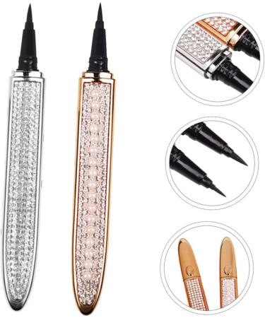 HAPINARY 2pcs Diamond Eyeliner Metallic Eyeliner Elf Eyeliner Lash Accessories Makeup Pens Rose Gold Plated 1 count (Pack of 1) Assorted Color - Buy Online on SooperMarket.com