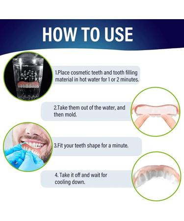 Fake Teeth Upper and Lower Veneer Dentures (2PCS) for Men and Women - Buy Online on SooperMarket.com