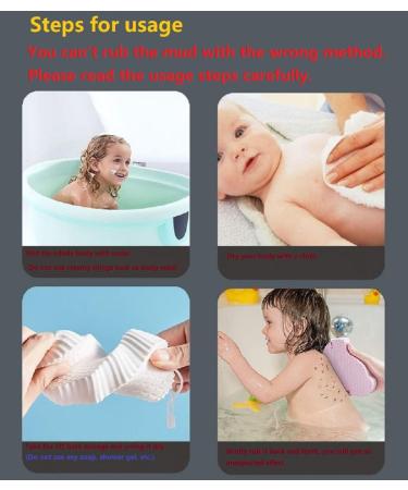 4Pcs Ultra Soft Exfoliating Bath Sponge Set for Adults, Children, and Pregnant Women - Reusable Shower Sponge - Blue, Pink, Gray, White - Buy Online on SooperMarket.com