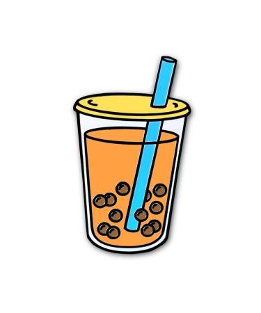 On Point Pins Boba Bubble Thai Tea Tapioca Pearl Milk Tea Brooch Badge Enamel Lapel Pin
