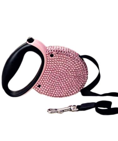 Sweet roller leash extendable rhinestone walking leash insertable puppy small medium dog pets cats parenting leash.